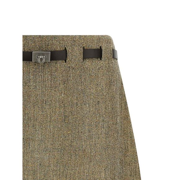 Ferragamo Women 'Gancini' Belt Skirt - Picture 3 of 4